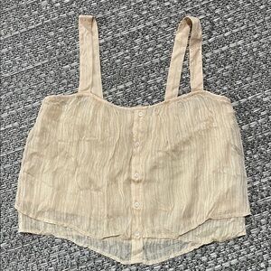 Abercrombie & Fitch | Cropped Light Peach Flowy Tank